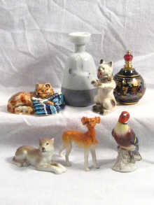 Appraisal: A mixed lot comprising various porcelain animals and two vases