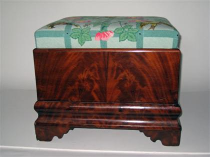 Appraisal: Late Classical mahogany foot stool With rectangular needlepoint upholstered top