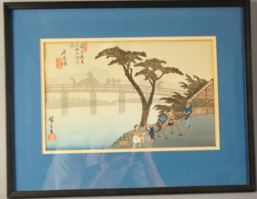 Appraisal: Utagawa Hiroshige - Japan Nagakubo Station woodblock print in colors