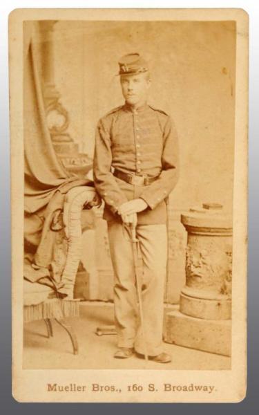 Appraisal: Musician Infantry Soldier CDV Description Unidentified soldier Musician company H