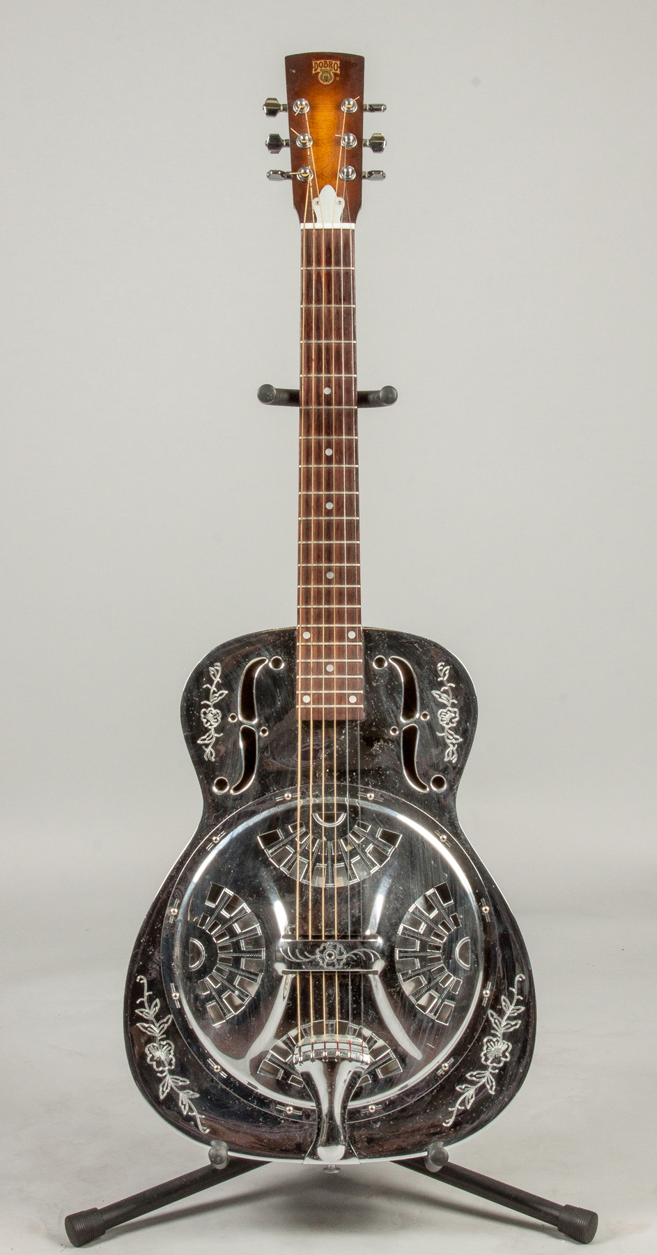 Appraisal: Dobro Nickel Model Resonator Guitar W B Elaborate fan cutout