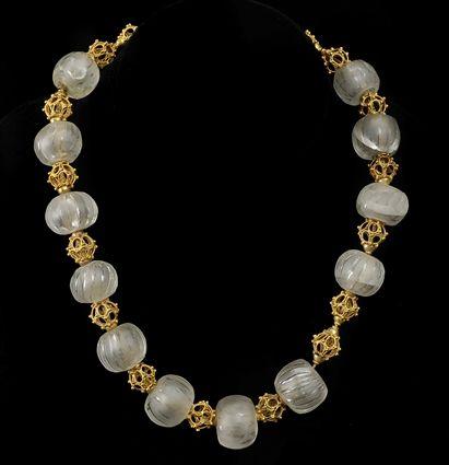 Appraisal: Rock Crystal and Gold-Toned Metal Necklace