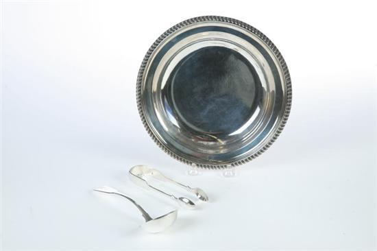 Appraisal: THREE PIECES OF ENGLISH SILVER Bowl with London hallmarks for