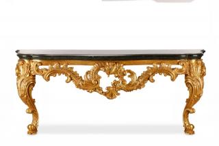 Appraisal: Italian Giltwood Rococo Style Console Table Continental likely Italian late