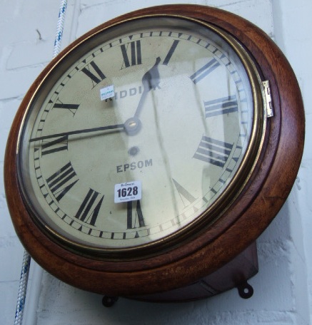 Appraisal: An oak cased '' dial clock the painted tin dial