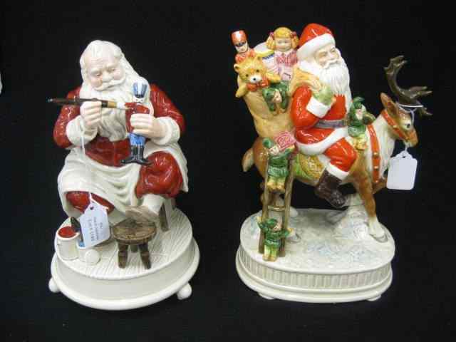 Appraisal: Figural Ceramic Santa Music Boxes '' excellent