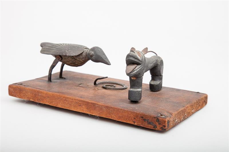 Appraisal: Group of Three Metal and Wood Animals x in Collection