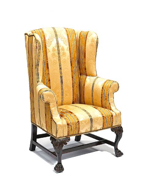 Appraisal: A George II walnut wing chair second quarter th century