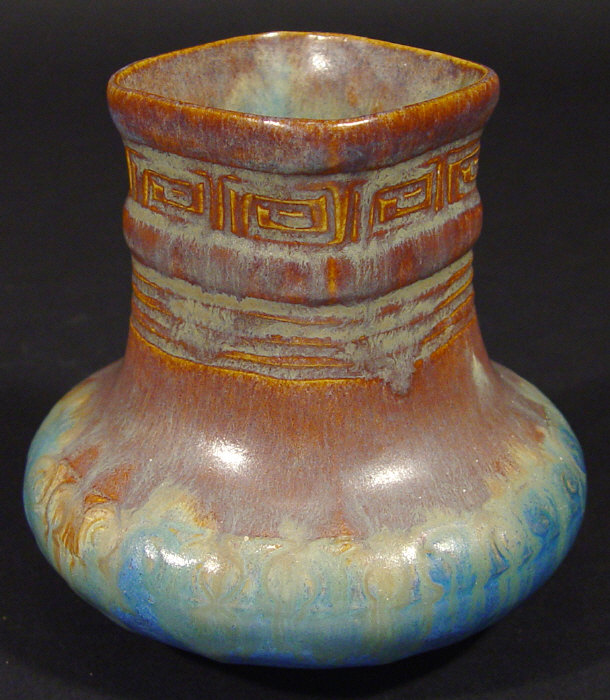 Appraisal: Bourne Denby Dansby ware vase with Greek key mouldings under