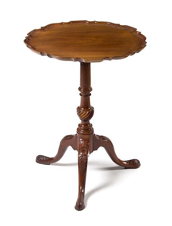 Appraisal: A George II Mahogany Tripod Table Height x diameter of