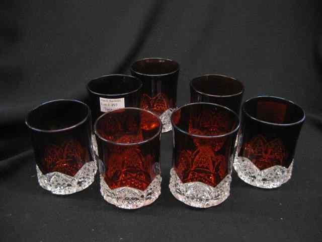 Appraisal: Victorian Ruby Flashed Tumblers '' excellent