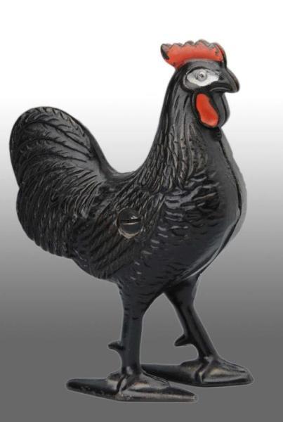 Appraisal: Cast Iron Rooster Still Bank Description Manufactured by Arcade Condition