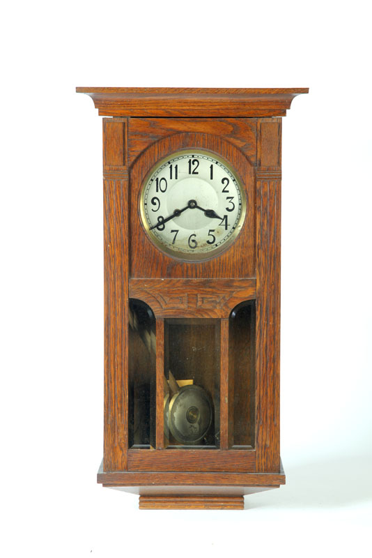 Appraisal: WALL CLOCK Labeled ''Nora Clockengong'' Germany late th century oak