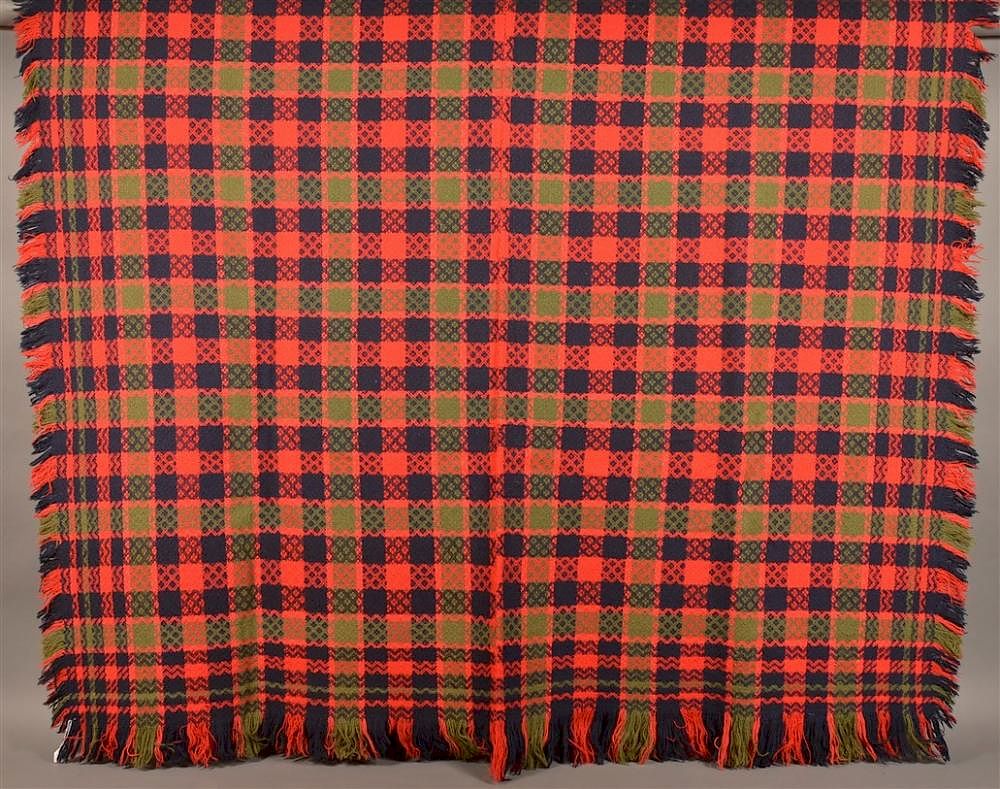 Appraisal: PA Geometric Overshot Two Part Coverlet Pennsylvania Mid th Century