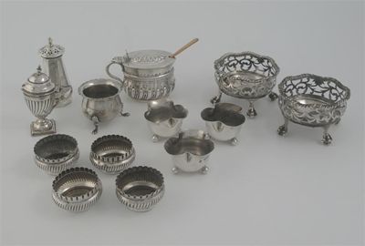 Appraisal: Various condiments seven various small Victorian salts two mustard pots