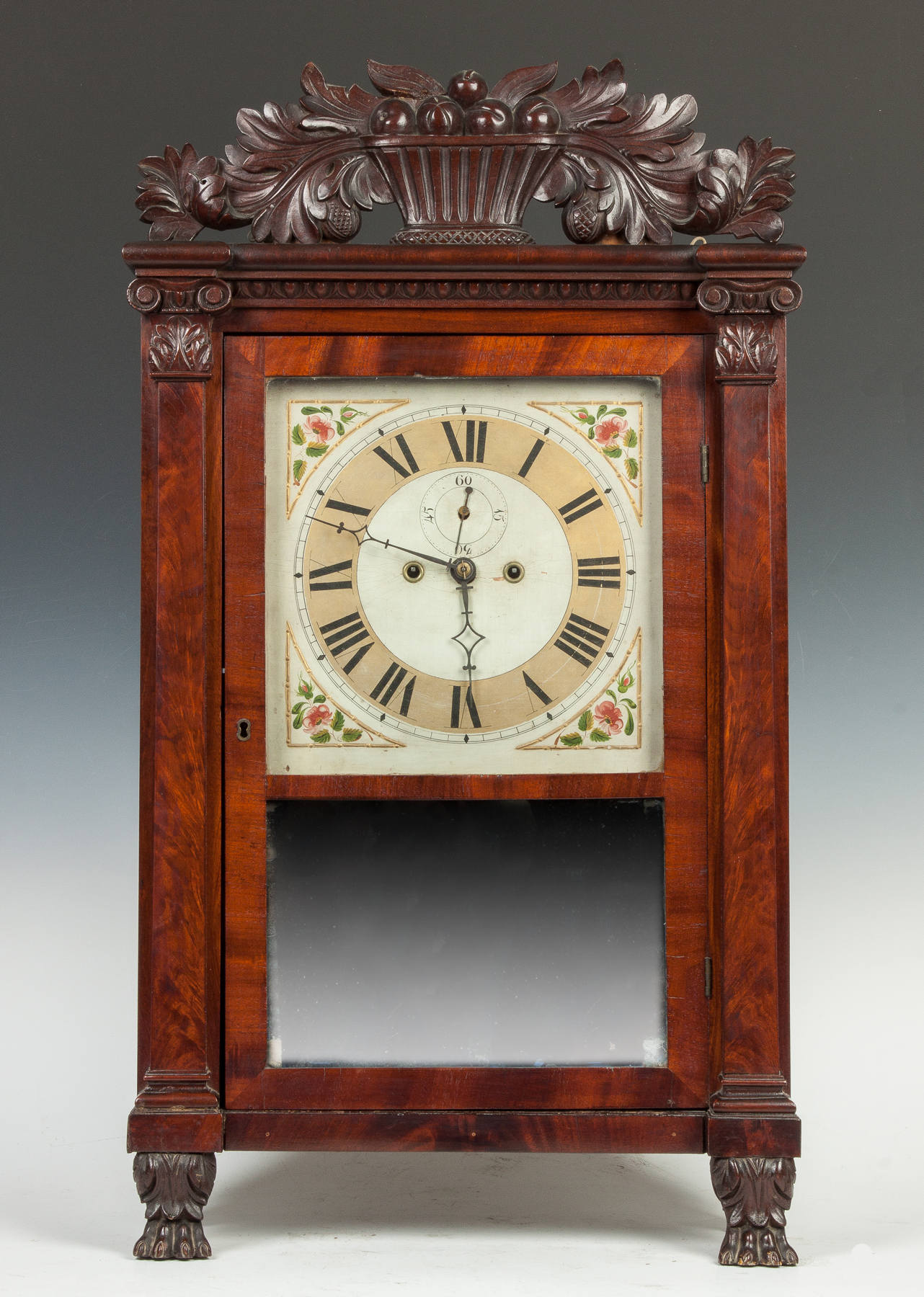 Appraisal: Spencer Hotchkiss Shelf Clock Salem Bridge CT Mahogany case carved