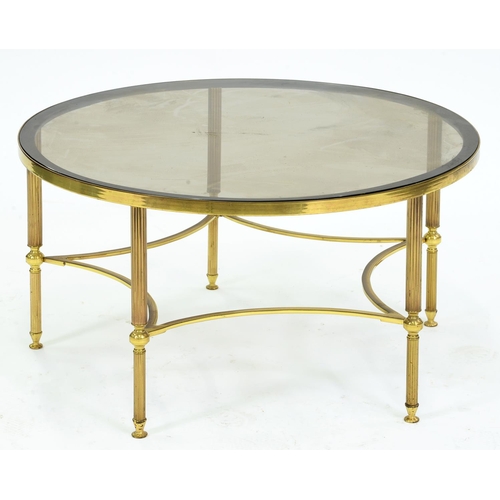 Appraisal: A circular lacquered brass table late th cm with smoke