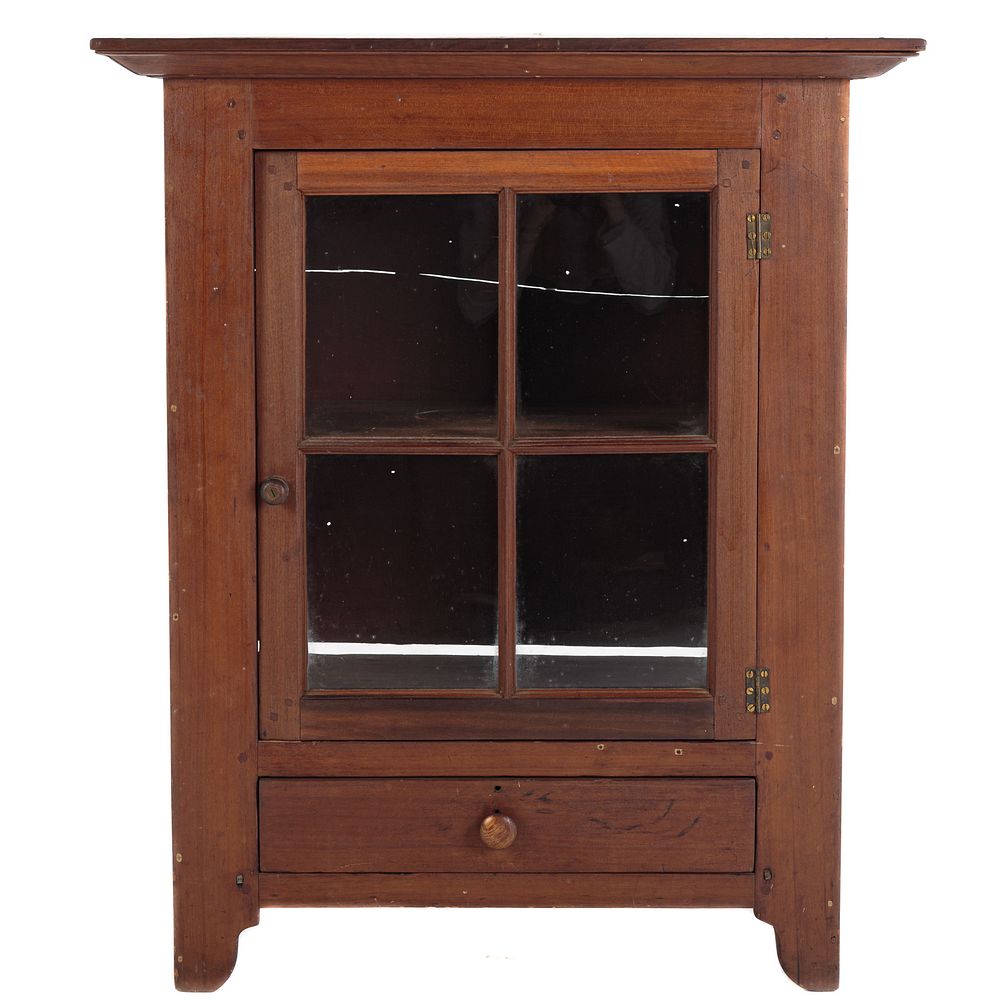 Appraisal: Pennsylvania Cherrywood Table-top Cupboard Second quarter th century flat molded