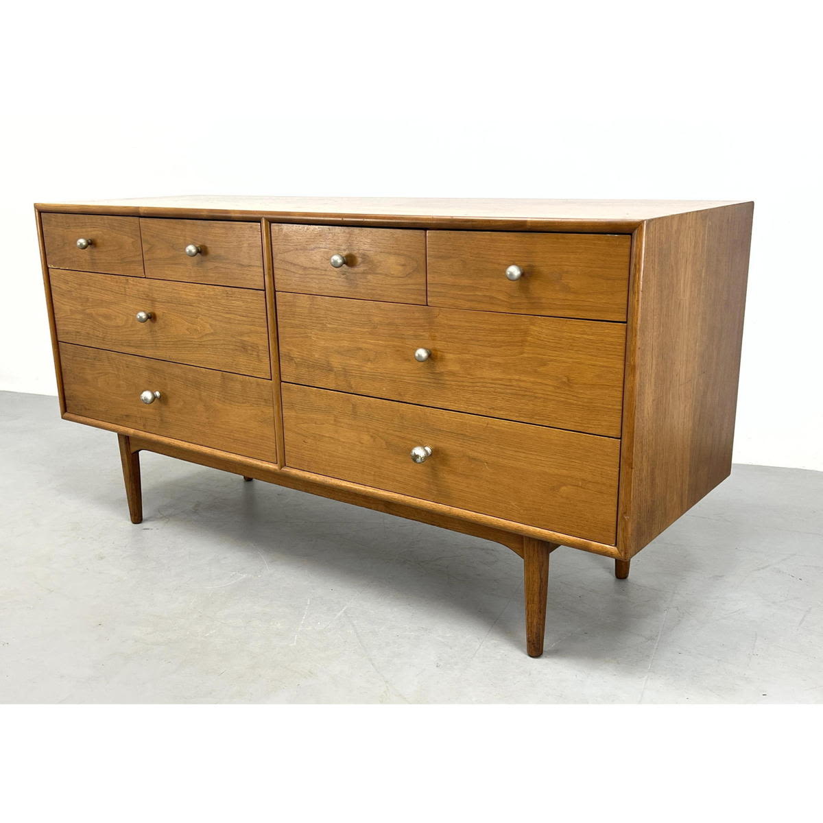 Appraisal: KIPP STEWART for DREXEL Walnut Dresser Low Chest Declaration Dimensions