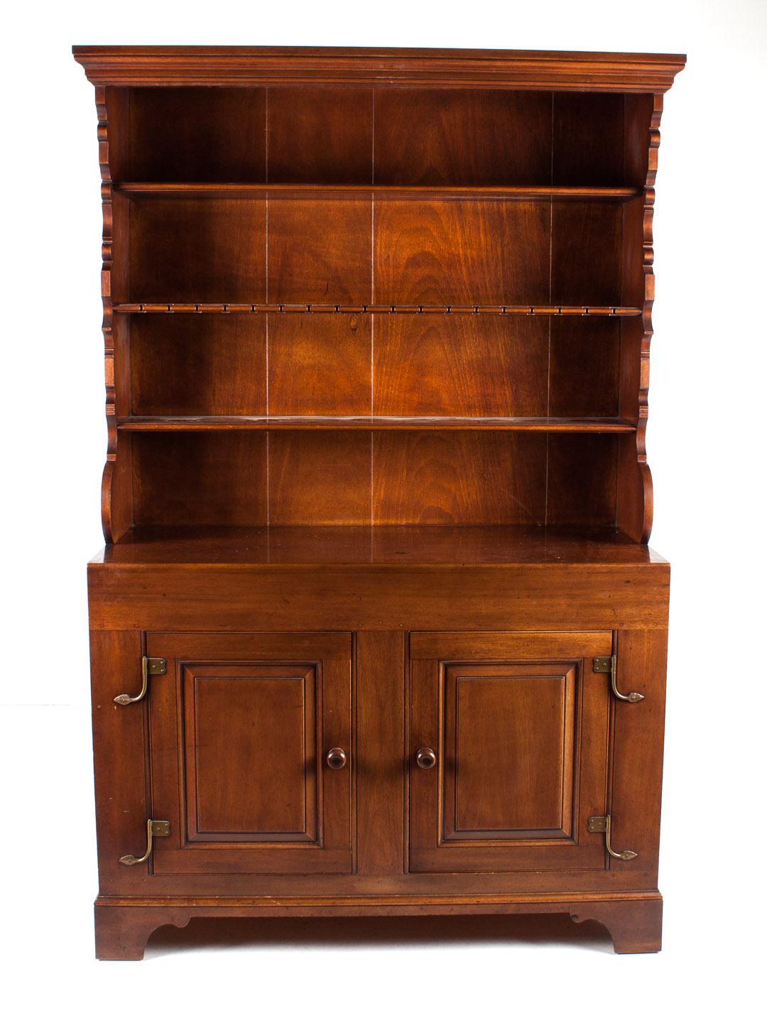 Appraisal: Biggs Chippendale style mahogany Welsh cupboard th century open top