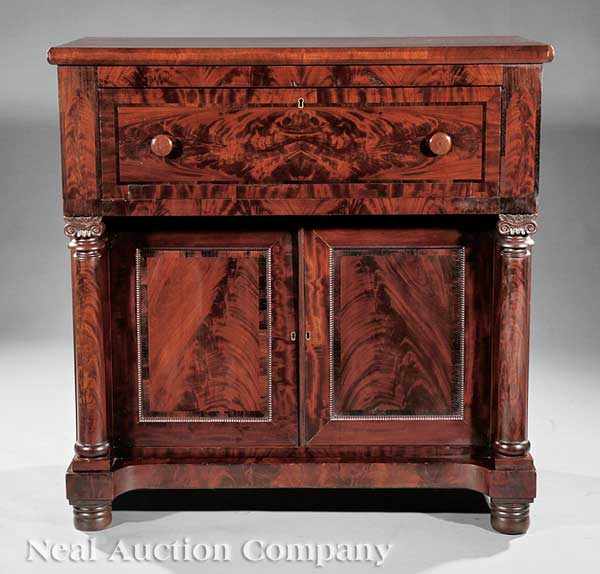 Appraisal: An American Classical Carved and Inlaid Mahogany Butler's Desk early