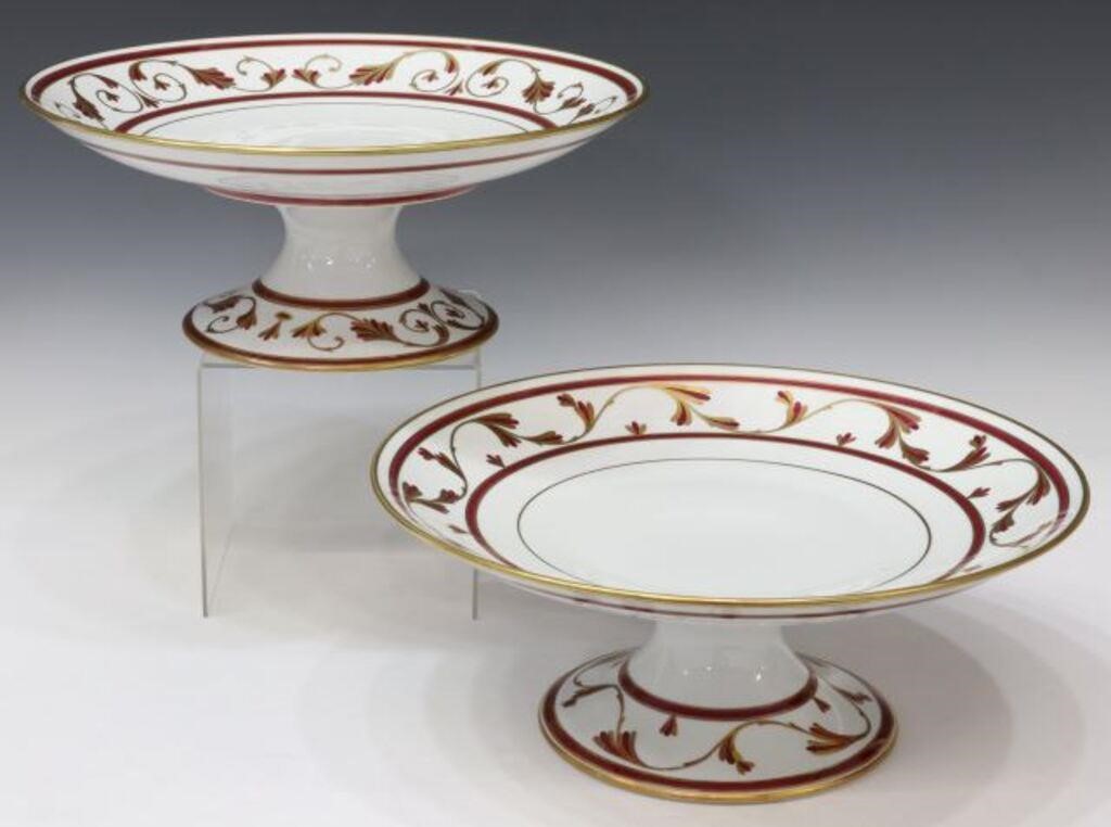 Appraisal: lot of French Limoges hand-painted porcelain cake stands th c