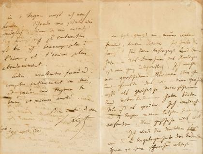 Appraisal: piece Autograph Letter Signed Liszt Franz April pp vo In