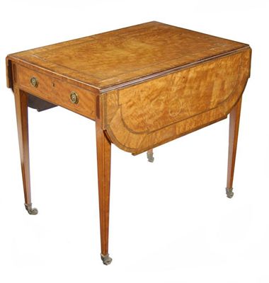 Appraisal: A th century satinwood Pembroke table with rosewood banding the