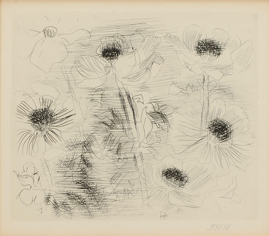 Appraisal: RAOUL DUFY ETCHING ''FLEURS I'' Etching on Marsh paper image