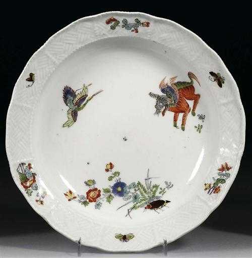 Appraisal: SOUP PLATE WITH KAKIEMON DECORATION Meissen circa With 'Sulkowski' relief