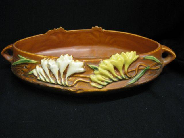 Appraisal: Roseville Art Pottery Freesia Planter brown - excellent