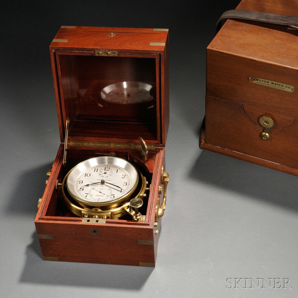 Appraisal: Hamilton Model Two-day Chronometer Lancaster Pennsylvania with silvered dial marked