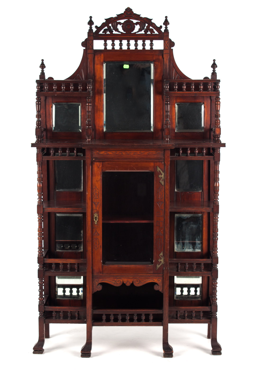 Appraisal: Victorian Eastlake style cherrywood etagere third quarter- th century raised