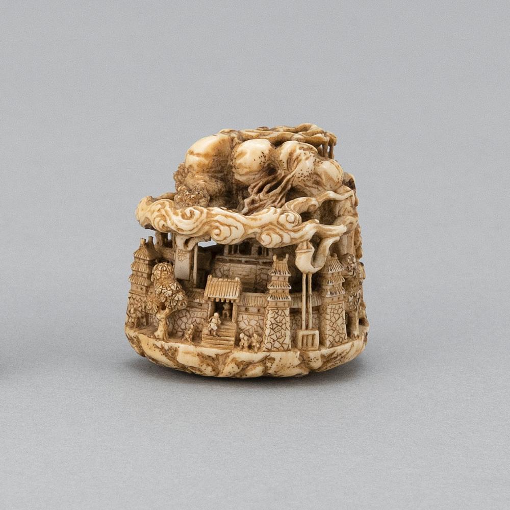 Appraisal: JAPANESE NETSUKE BY TOUN TH CENTURY HEIGHT JAPANESE NETSUKE BY