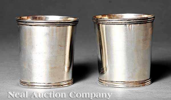 Appraisal: A Pair of American Coin Silver Julep Cups probably George