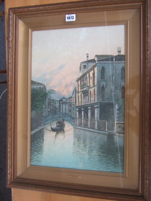 Appraisal: Alberto Trevisan early th century A Venetian Backwater watercolour signed