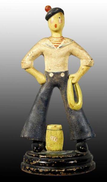 Appraisal: Cast Iron Sailor by Barrel Doorstop Description Made by Littco