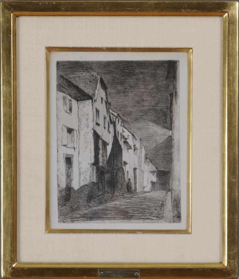 Appraisal: JAMES M WHISTLER - STREET AT SAVERNE Etching signed in