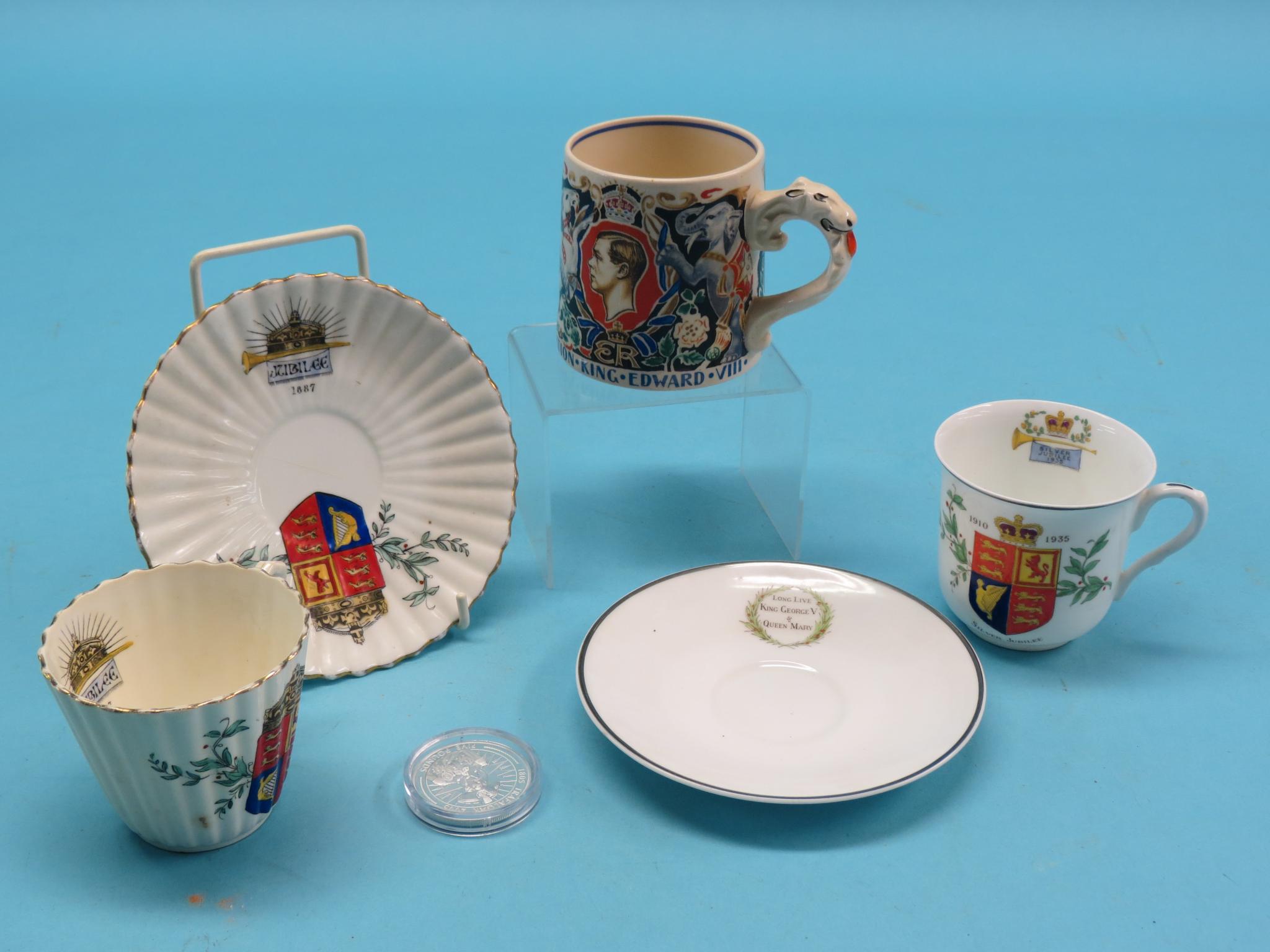 Appraisal: A royal commemorative mug printed and enamelled with a Laura