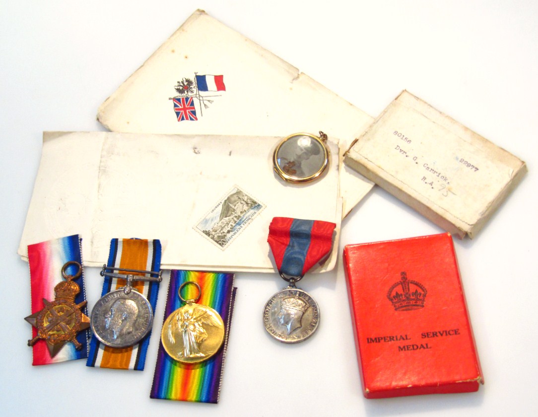 Appraisal: A WWI and other medal group comprising of a August