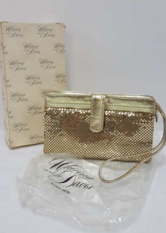 Appraisal: Whiting and Davis Goldtone Mesh Wristlet Handbag Vintage Whiting and