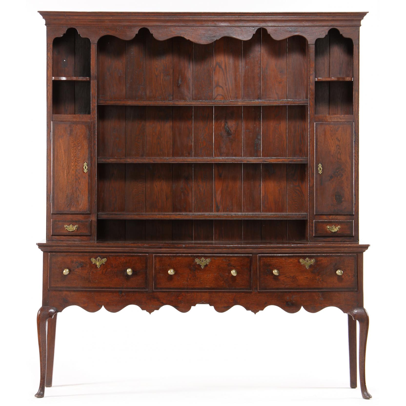 Appraisal: Custom English Welsh Cupboard early th century warm honey-colored oak