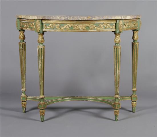 Appraisal: A Louis XVI Style Painted and Partial Gilt Console Table