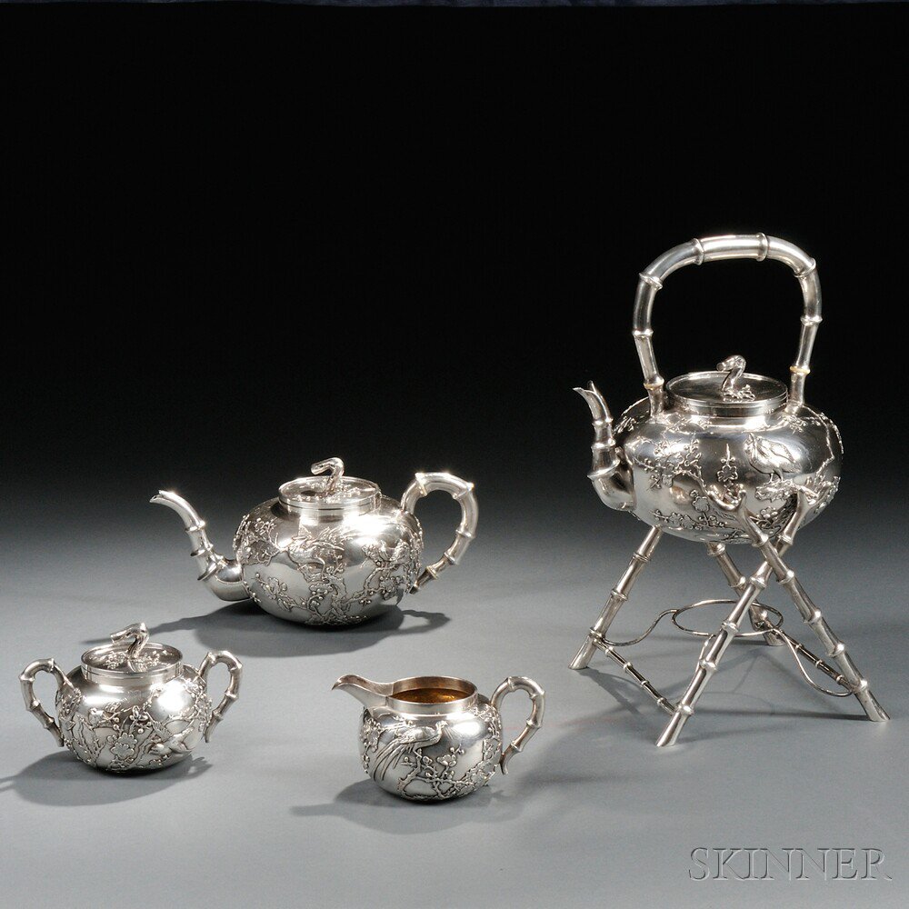 Appraisal: Four-piece Chinese Export Silver Tea Service early th century unidentified