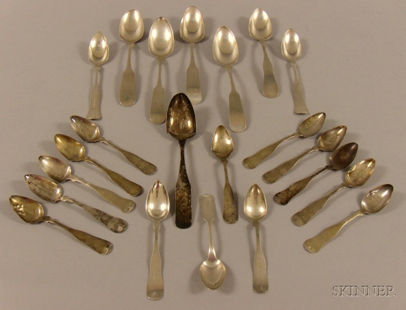 Appraisal: Approximately Twenty-two Early American Sterling and Coin Silver Spoons A