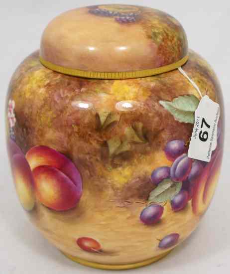 Appraisal: Royal Worcester Hand Painted Fruit Ginger Jar cm high Artist