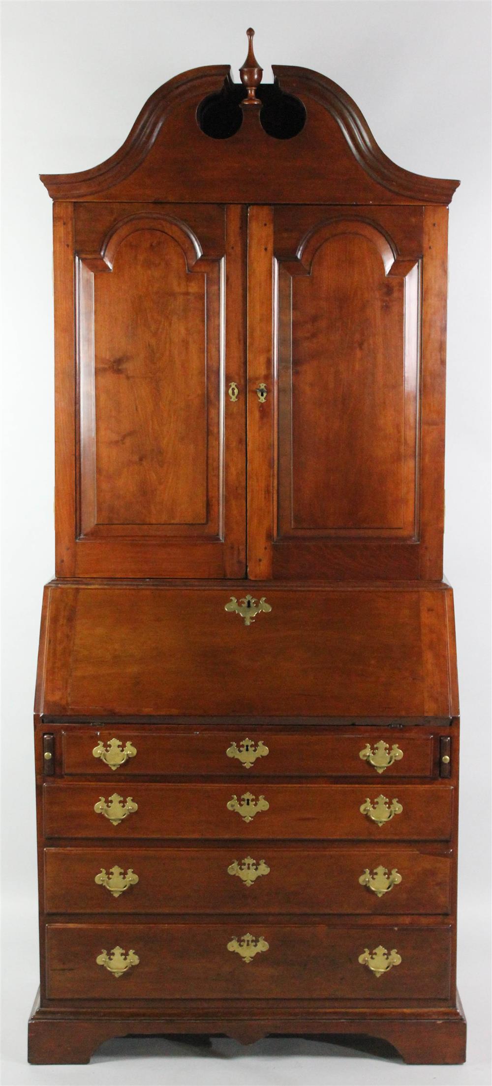 Appraisal: CONNECTICUT CHIPPENDALE CHERRYWOOD SECRETARY having a bonnet top with molded