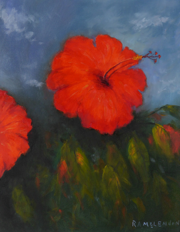 Appraisal: MCCLENDON Roy A American th Century Florida Highwaymen Hibiscus flowers