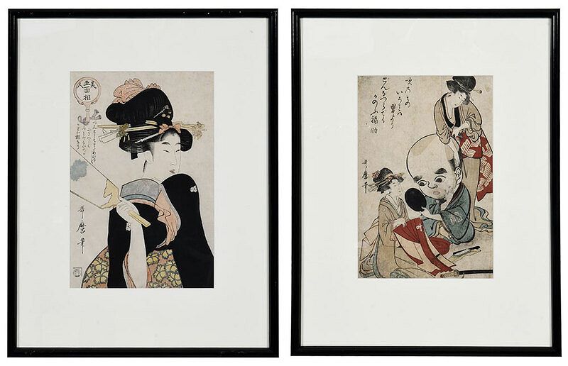 Appraisal: Kitagawa Utamaro Japanese - bijin-ga print Man with Oversized Head