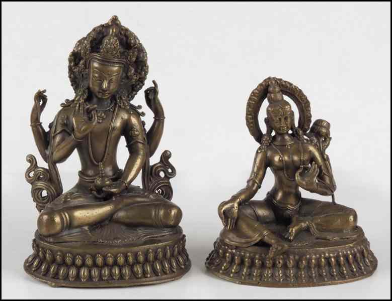 Appraisal: TWO SOUTHEAST ASIAN BRONZE BUDDHAS '' Condition No Specific Condition